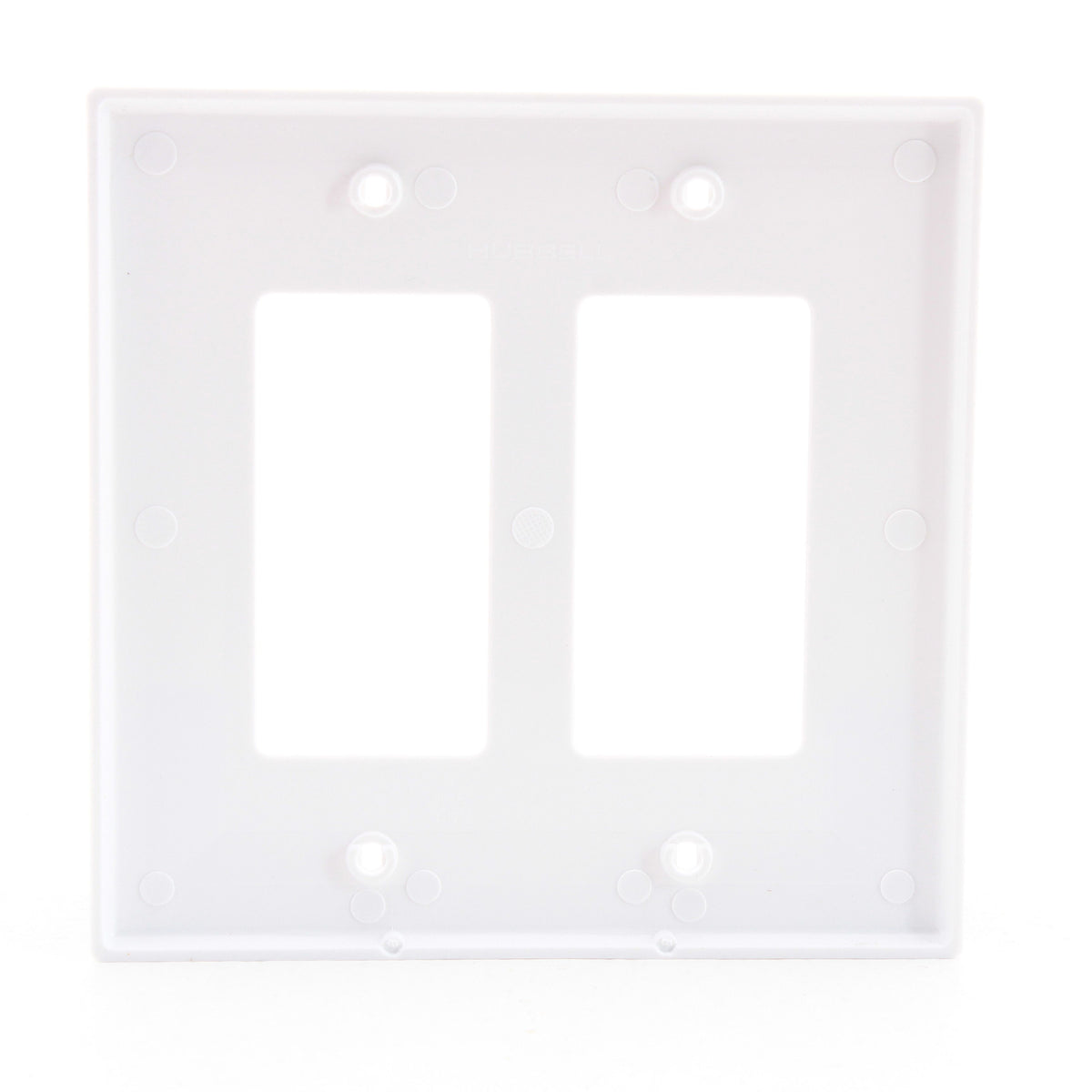 Hubbell PJ262W White 2-Gang Unbreakable Decorator GFCI Switch Mid-Size Cover