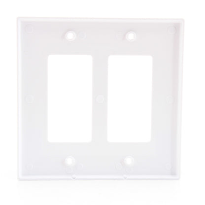Hubbell PJ262W White 2-Gang Unbreakable Decorator GFCI Switch Mid-Size Cover