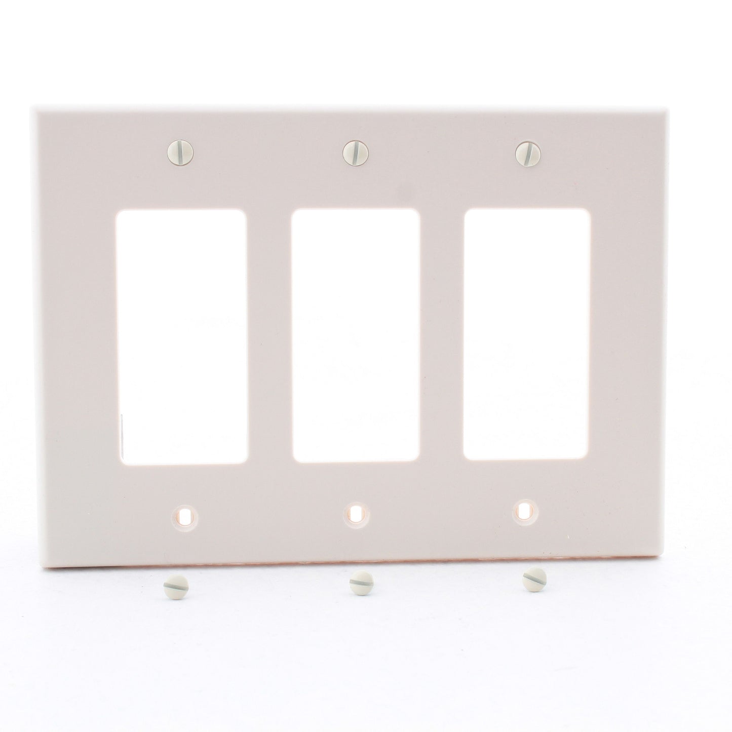 Hubbell PJ263LA Light Almond 3-Gang Nylon Decorator Switch Mid-Size GFCI Covers