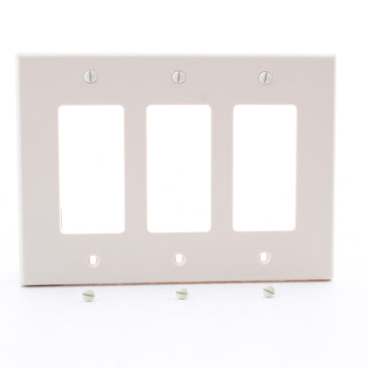 Hubbell PJ263LA Light Almond 3-Gang Nylon Decorator Switch Mid-Size GFCI Covers
