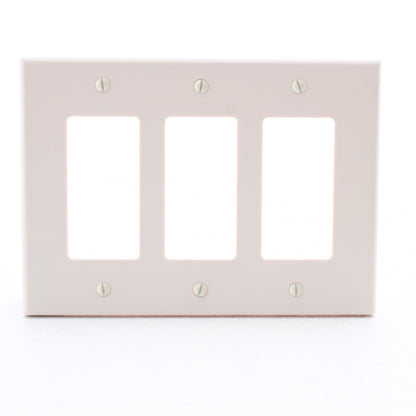 Hubbell PJ263LA Light Almond 3-Gang Nylon Decorator Switch Mid-Size GFCI Covers