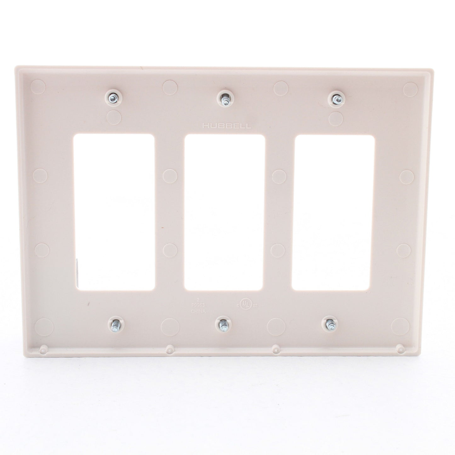 Hubbell PJ263LA Light Almond 3-Gang Nylon Decorator Switch Mid-Size GFCI Covers