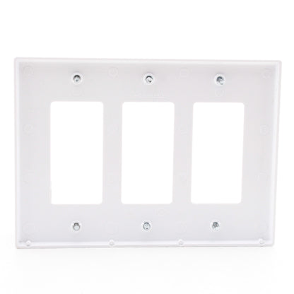 Hubbell PJ263W White 3-Gang Unbreakable Switch Cover Mid-Size GFCI Wallplate
