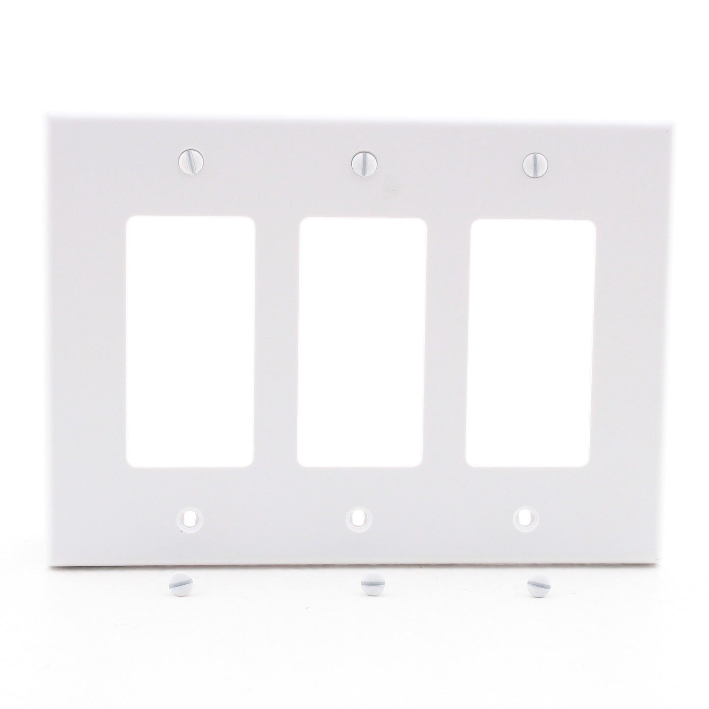 Hubbell PJ263W White 3-Gang Unbreakable Switch Cover Mid-Size GFCI Wallplate