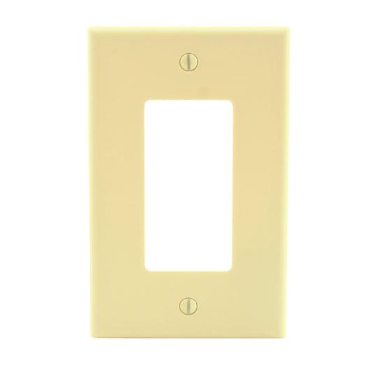 Hubbell PJ26I Ivory 1-Gang Decorator Unbreakable Mid-Size GFCI Switch Cover