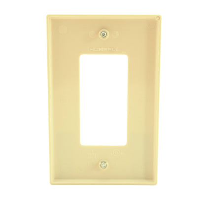Hubbell PJ26I Ivory 1-Gang Decorator Unbreakable Mid-Size GFCI Switch Cover