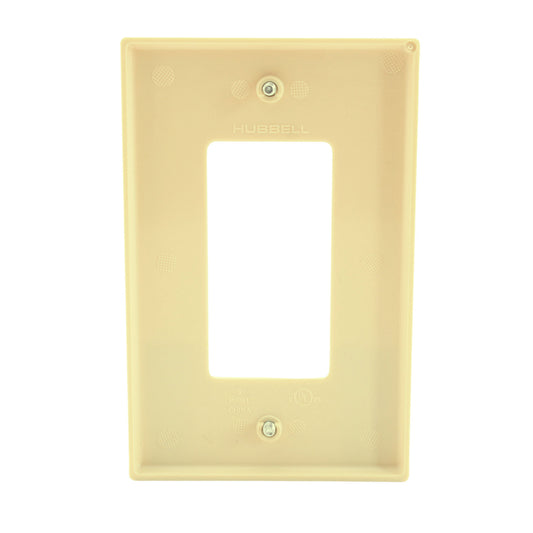 Hubbell PJ26I Ivory 1-Gang Decorator Unbreakable Mid-Size GFCI Switch Cover
