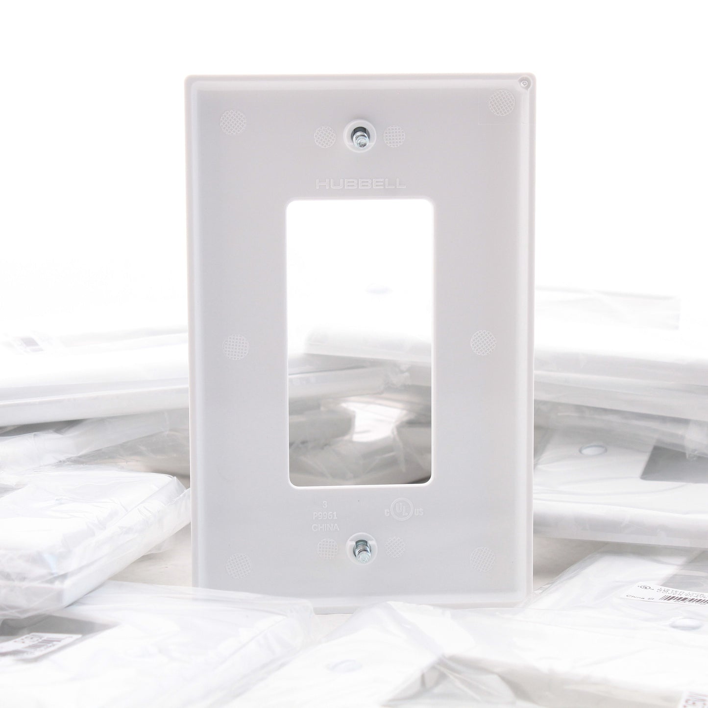 Hubbell PJ26W White 1-Gang Decorator Unbreakable Mid-Size GFCI Switch Cover 25pc