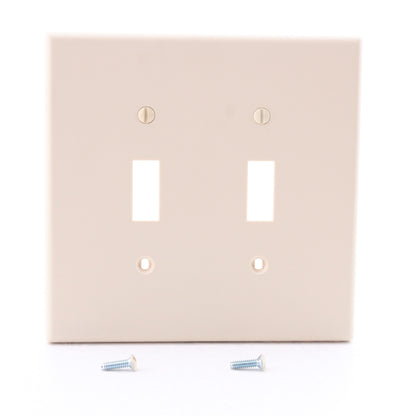 Hubbell PJ2I Ivory 2-Gang Unbreakable Mid-Size Toggle Switch Cover Wallplate