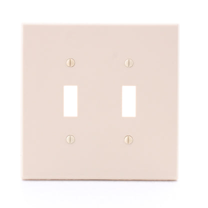 Hubbell PJ2I Ivory 2-Gang Unbreakable Mid-Size Toggle Switch Cover Wallplate