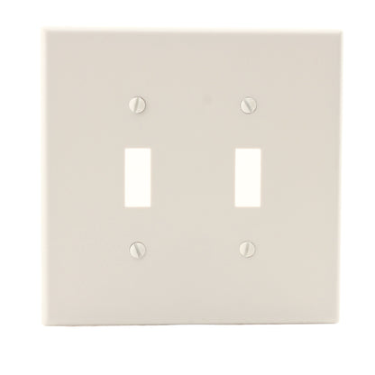 Hubbell PJ2LA Light Almond 2-Gang Unbreakable Mid-Size Toggle Switch Plate Cover