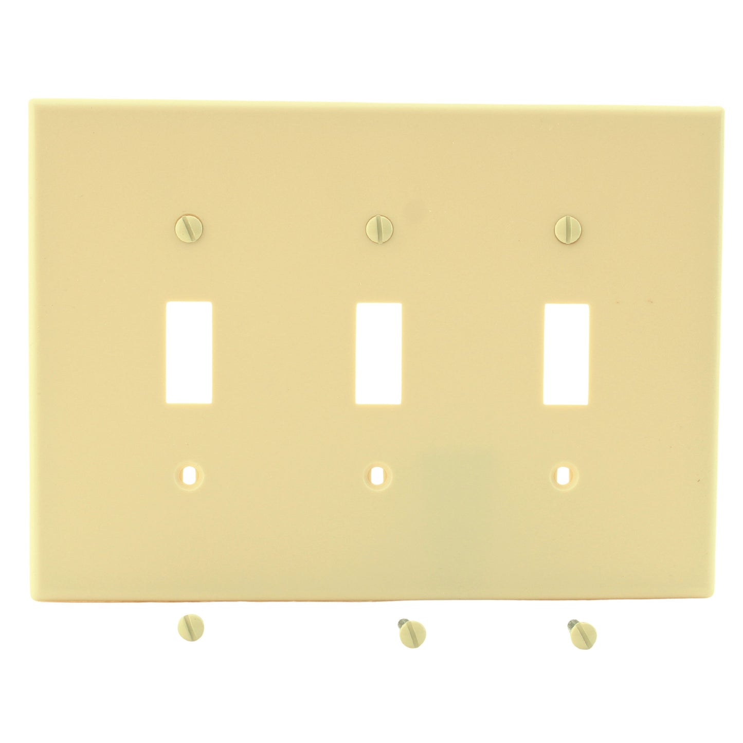 Hubbell PJ3I Ivory 3-Gang Unbreakable Mid-Size Toggle Switch Cover Wallplate