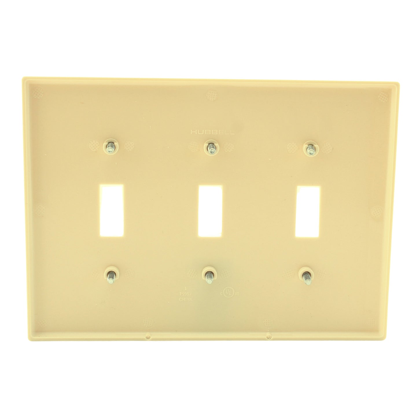 Hubbell PJ3I Ivory 3-Gang Unbreakable Mid-Size Toggle Switch Cover Wallplate