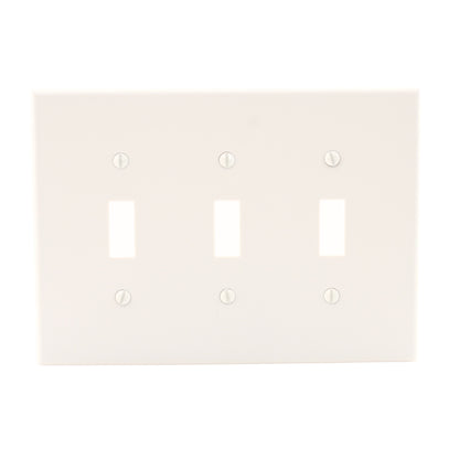 Hubbell PJ3LA Light Almond 3-Gang Unbreakable Mid-Size Toggle Switch Plate Cover