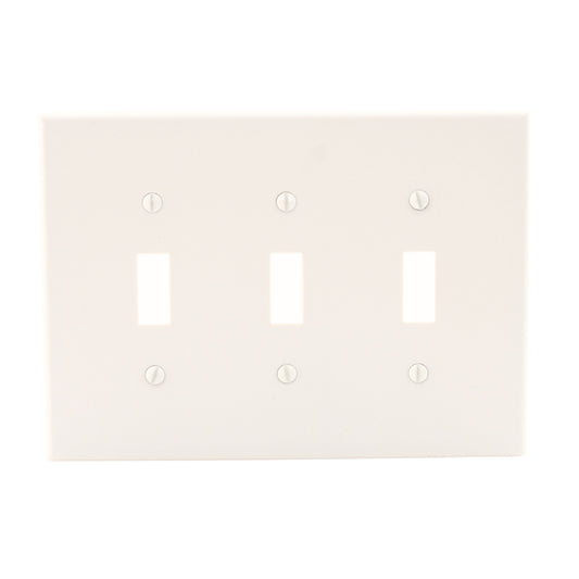 Hubbell PJ3LA Light Almond 3-Gang Unbreakable Mid-Size Toggle Switch Plate Cover