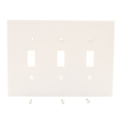 Hubbell PJ3LA Light Almond 3-Gang Unbreakable Mid-Size Toggle Switch Plate Cover