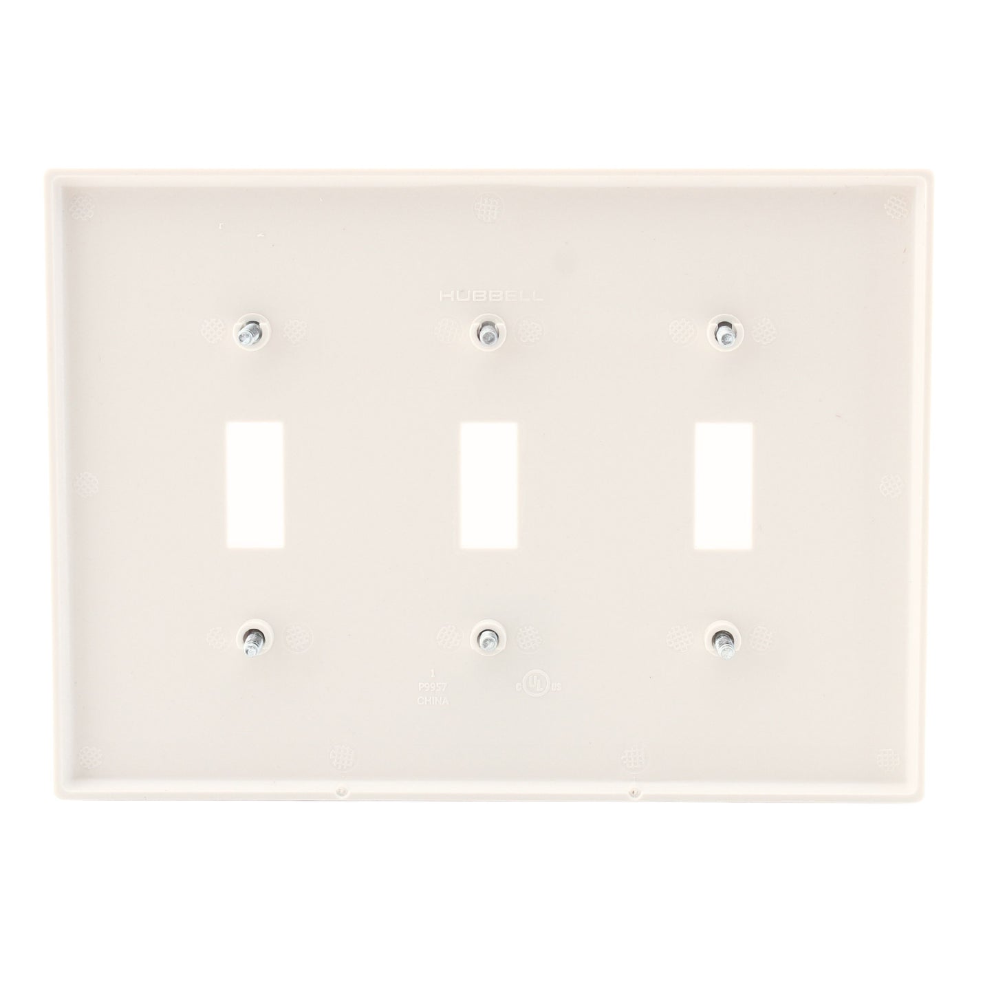 Hubbell PJ3LA Light Almond 3-Gang Unbreakable Mid-Size Toggle Switch Plate Cover