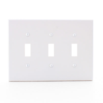 Hubbell PJ3W White 3-Gang Unbreakable Mid-Size Toggle Switch Cover Wallplate