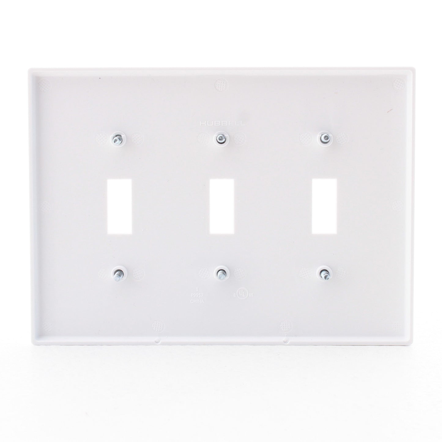 Hubbell PJ3W White 3-Gang Unbreakable Mid-Size Toggle Switch Cover Wallplate
