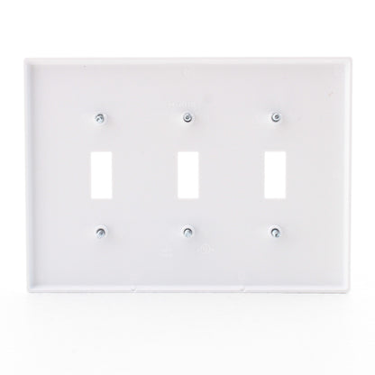 Hubbell PJ3W White 3-Gang Unbreakable Mid-Size Toggle Switch Cover Wallplate