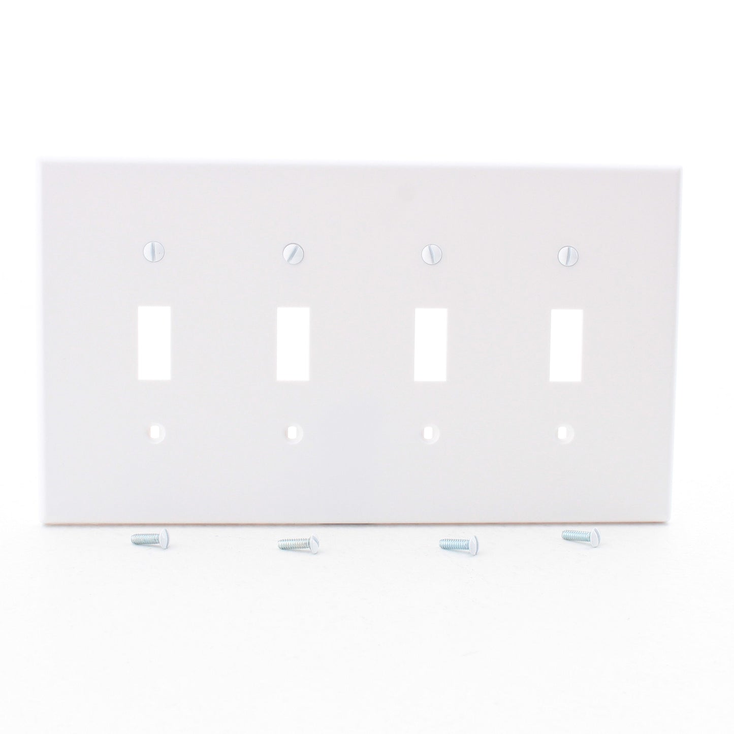 Hubbell PJ4W White 4-Gang Unbreakable Mid-Size Toggle Switch Cover Switchplate
