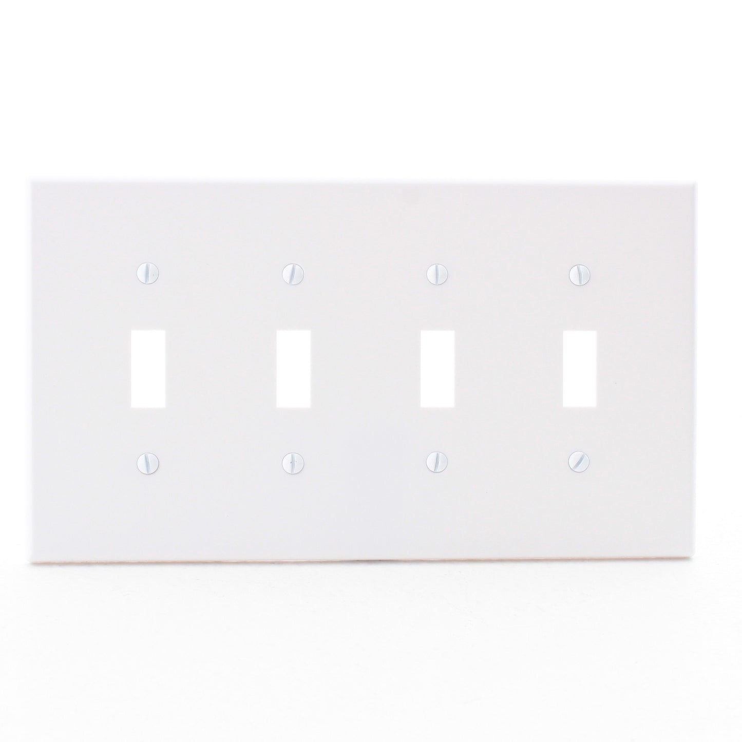 Hubbell PJ4W White 4-Gang Unbreakable Mid-Size Toggle Switch Cover Switchplate