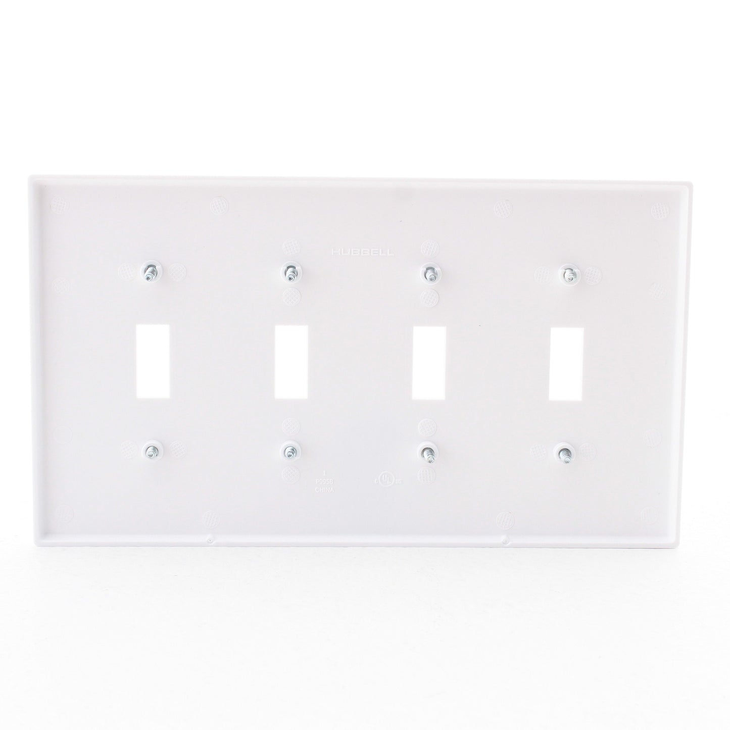 Hubbell PJ4W White 4-Gang Unbreakable Mid-Size Toggle Switch Cover Switchplate
