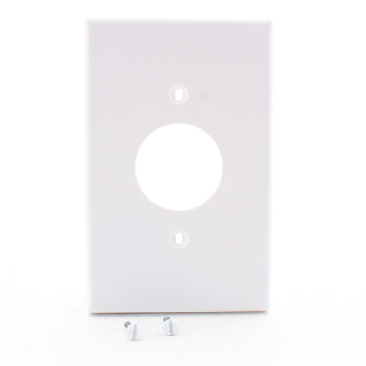 Hubbell PJ7W White Unbreakable 1.40" Single Outlet Mid-Size Outlet 1-Gang Cover