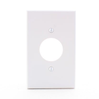Hubbell PJ7W White Unbreakable 1.40" Single Outlet Mid-Size Outlet 1-Gang Cover
