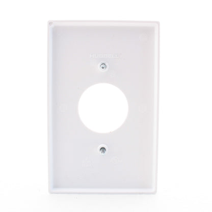Hubbell PJ7W White Unbreakable 1.40" Single Outlet Mid-Size Outlet 1-Gang Cover