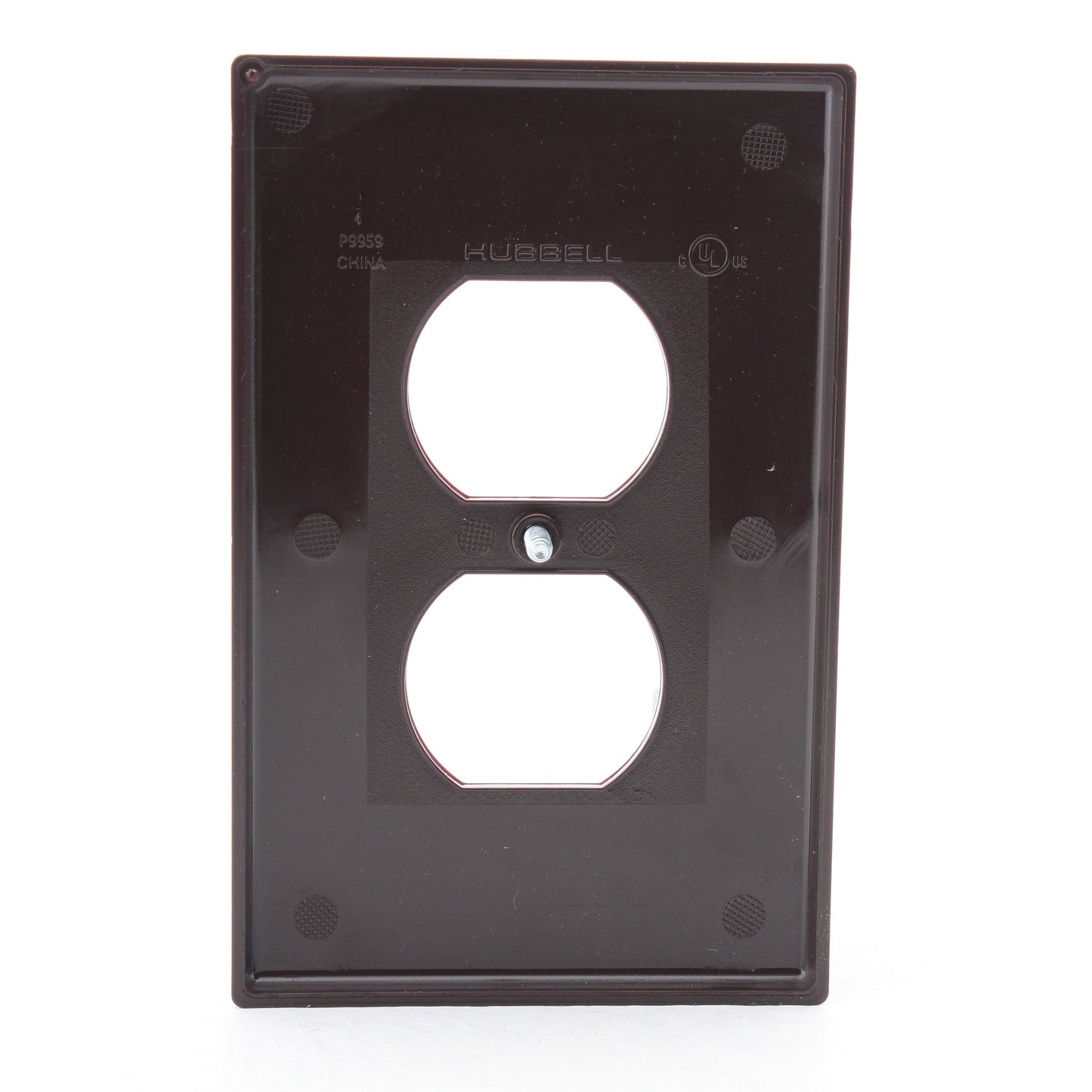 Hubbell PJ8 Brown Unbreakable Duplex Receptacle Wallplate Mid-Size Outlet Cover