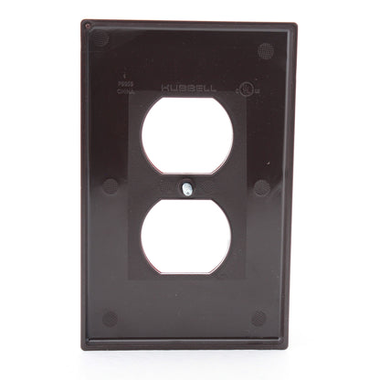 Hubbell PJ8 Brown Unbreakable Duplex Receptacle Wallplate Mid-Size Outlet Cover