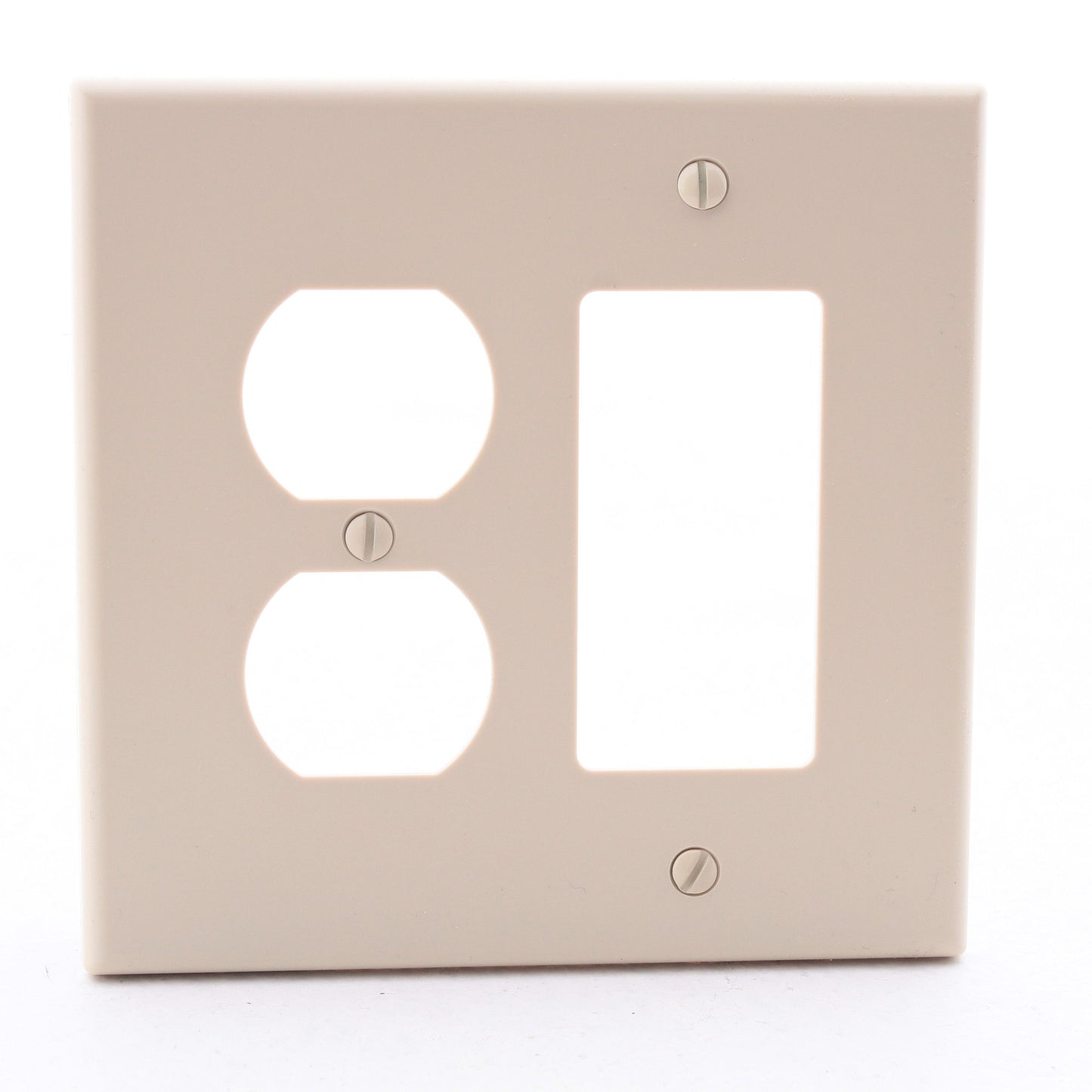 Hubbell PJ826I Ivory Unbreakable 2-Gang Duplex Outlet Switch GFCI Mid-Size Cover