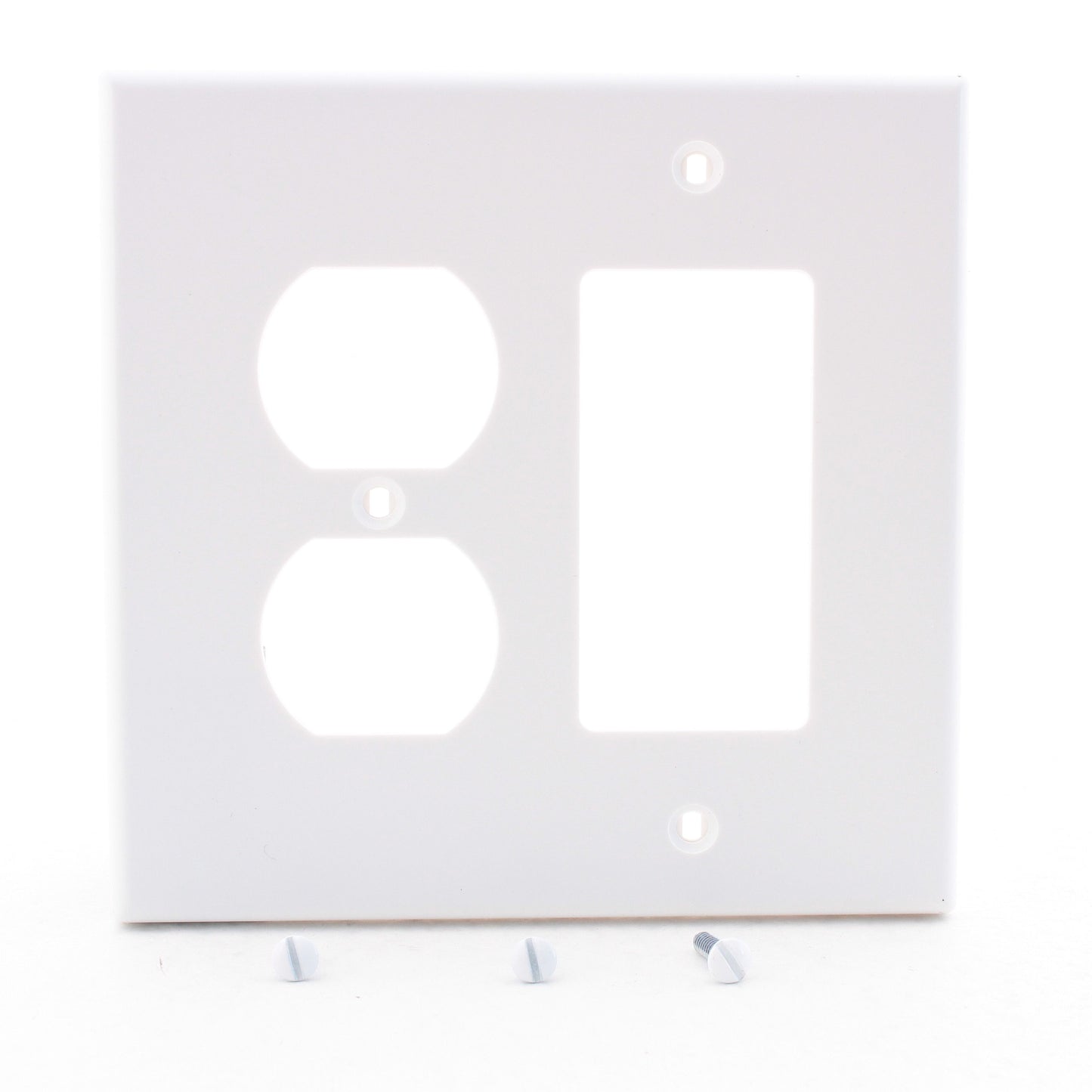 Hubbell PJ826W White Unbreakable 2-Gang Duplex Outlet Switch GFCI Mid-Size Cover