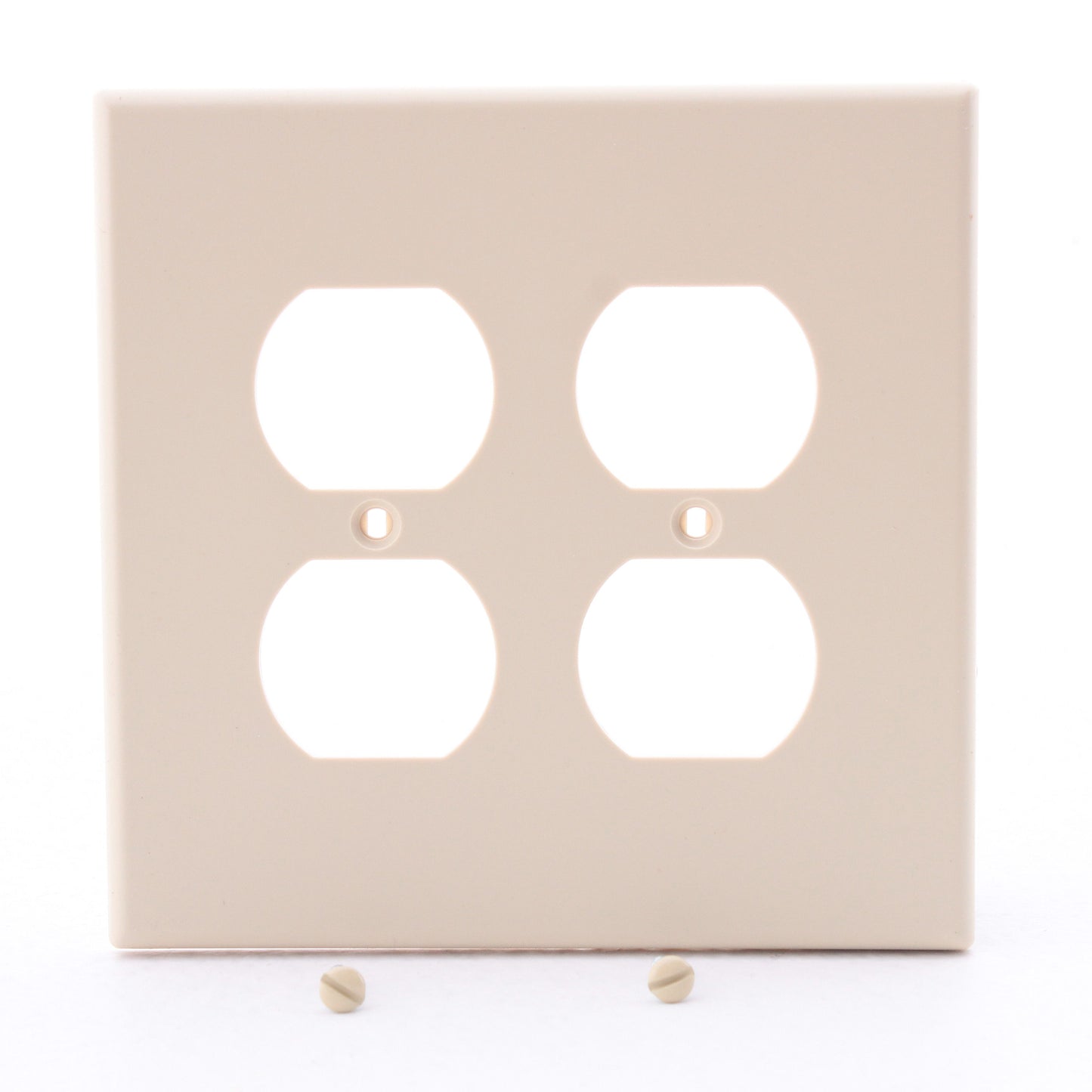 Hubbell PJ82I Ivory Unbreakable 2-Gang Duplex Receptacle Outlet Mid-Size Cover