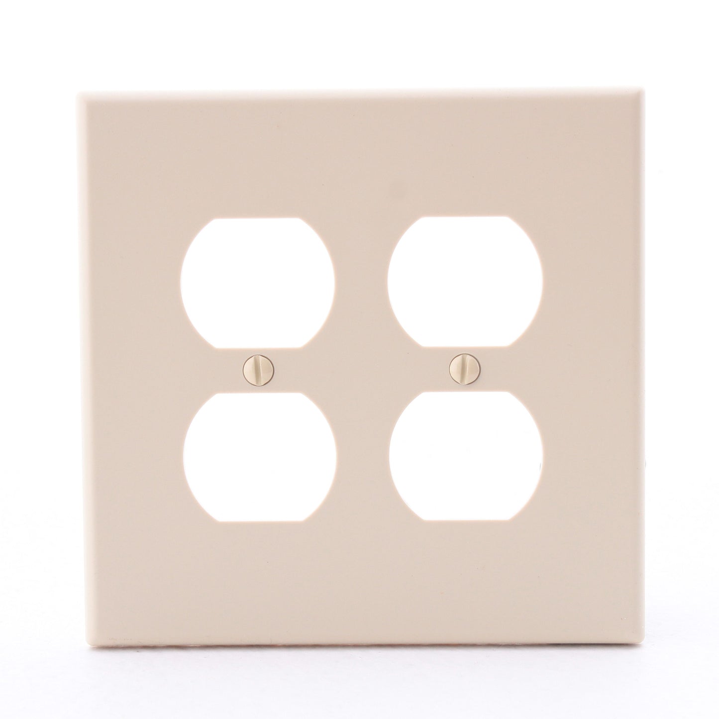 Hubbell PJ82I Ivory Unbreakable 2-Gang Duplex Receptacle Outlet Mid-Size Cover