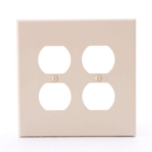 Hubbell PJ82I Ivory Unbreakable 2-Gang Duplex Receptacle Outlet Mid-Size Cover