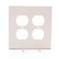 Hubbell PJ82LA Light Almond Unbreakable 2-Gang Duplex Receptacle Mid-Size Cover