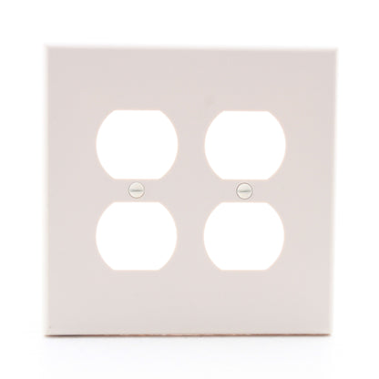 Hubbell PJ82LA Light Almond Unbreakable 2-Gang Duplex Receptacle Mid-Size Cover