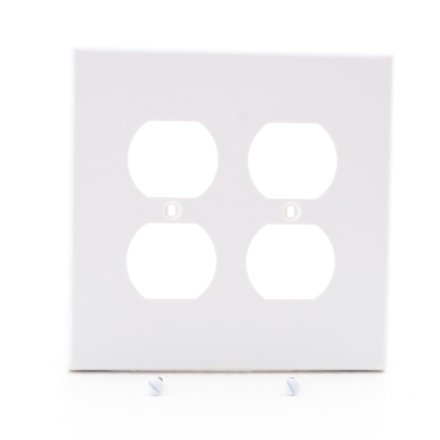 Hubbell PJ82W White Unbreakable 2-Gang Duplex Receptacle Outlet Mid-Size Cover
