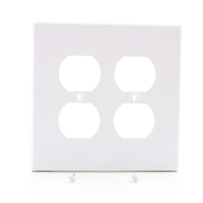 Hubbell PJ82W White Unbreakable 2-Gang Duplex Receptacle Outlet Mid-Size Cover