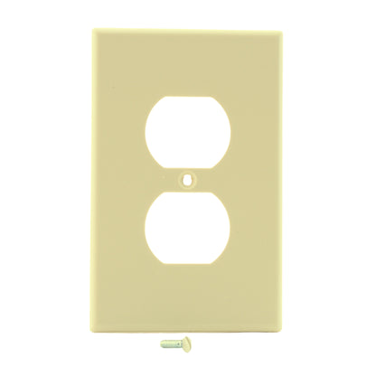 Hubbell PJ8I Ivory Unbreakable Duplex Receptacle Wallplate Mid-Size Outlet Cover