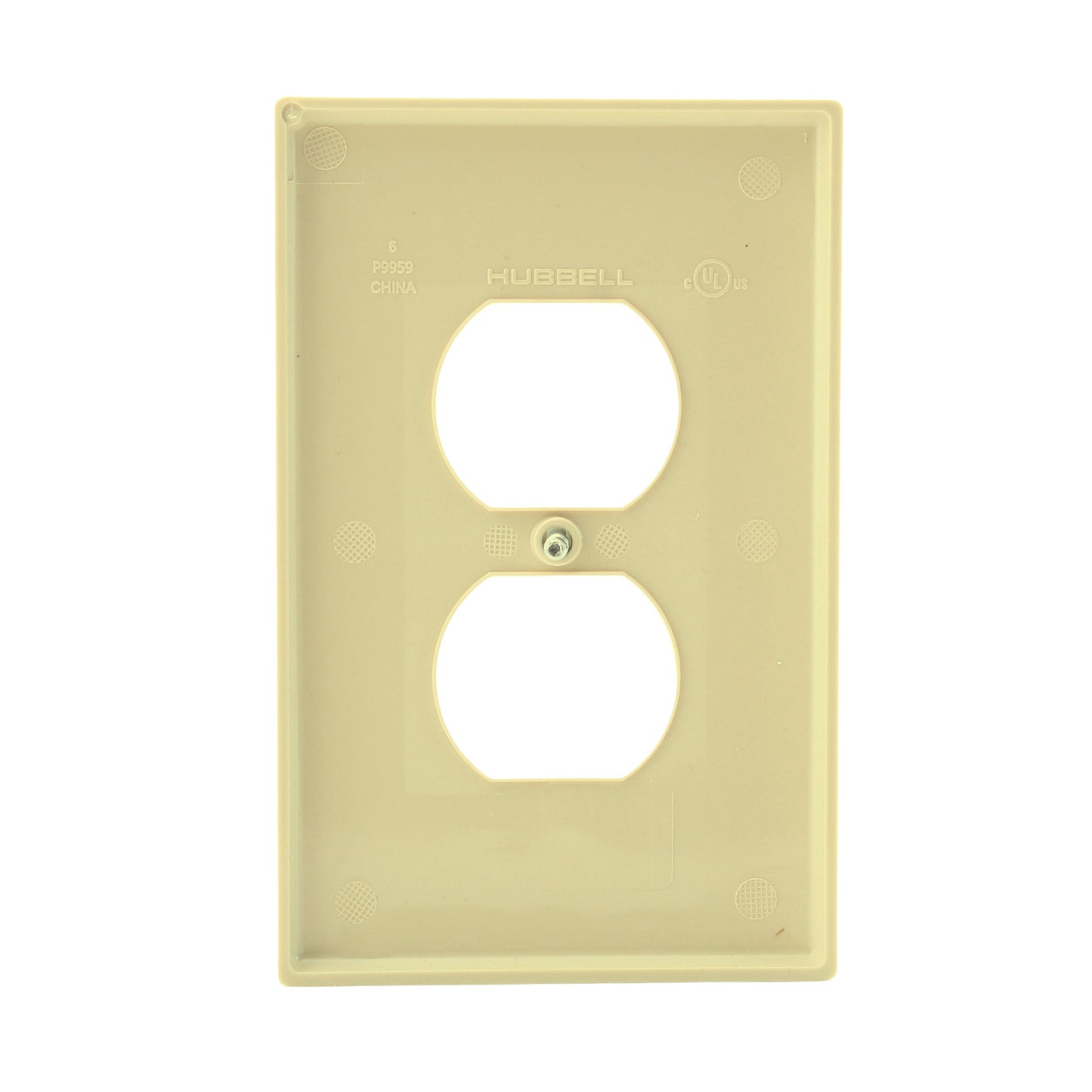 Hubbell PJ8I Ivory Unbreakable Duplex Receptacle Wallplate Mid-Size Outlet Cover