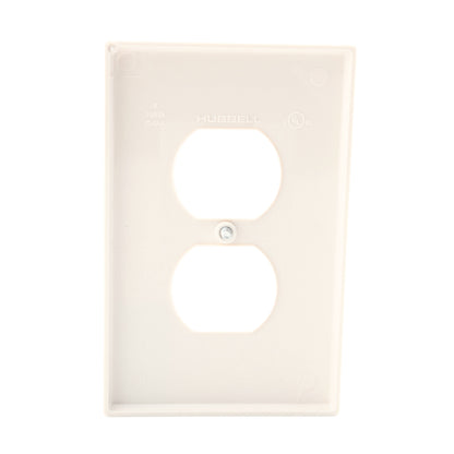 Hubbell PJ8LA Light Almond Unbreakable Duplex Receptacle Mid-Size Outlet Cover