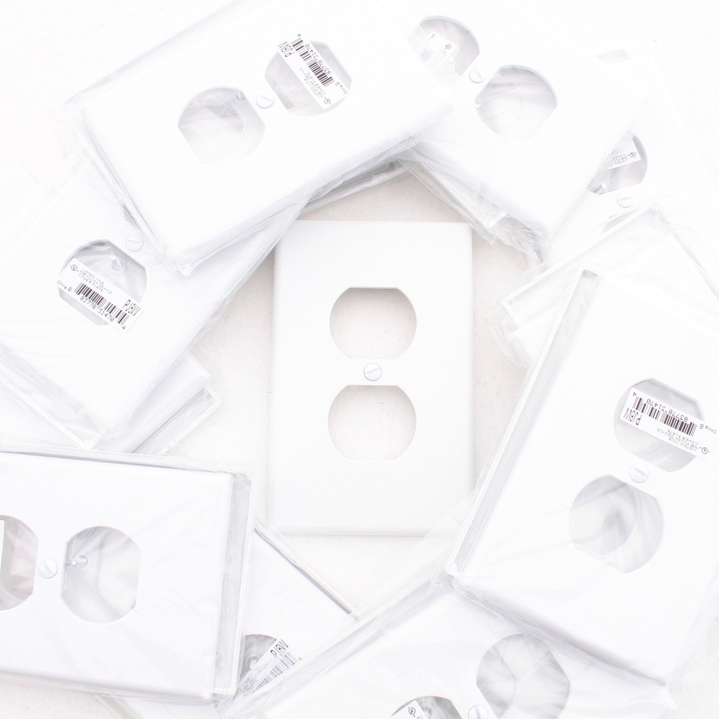 Hubbell PJ8W White Unbreakable Duplex Receptacle Mid-Size Outlet Covers 25pcs