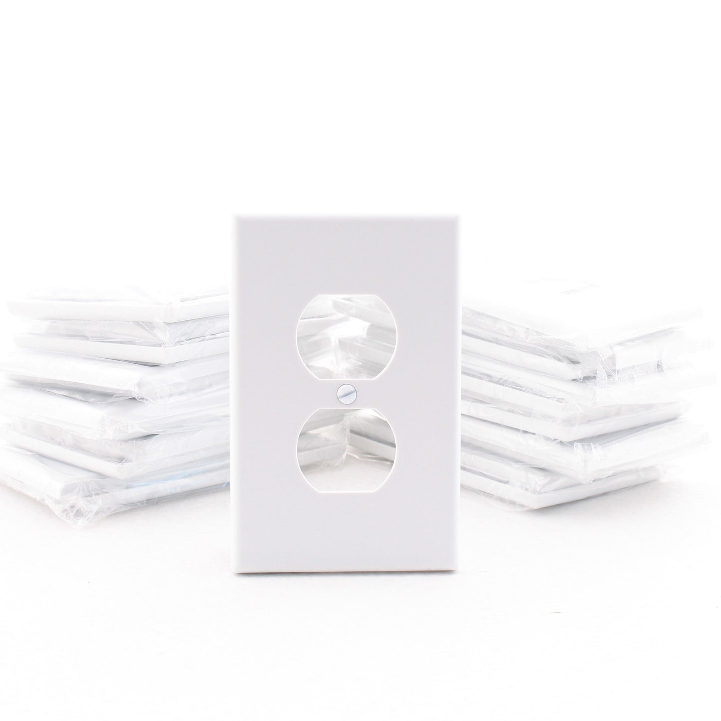 Hubbell PJ8W White Unbreakable Duplex Receptacle Mid-Size Outlet Covers 25pcs