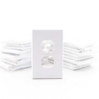 Hubbell PJ8W White Unbreakable Duplex Receptacle Mid-Size Outlet Covers 25pcs