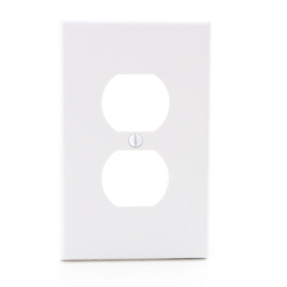Hubbell PJ8W White Unbreakable Duplex Receptacle Wallplate Mid-Size Outlet Cover