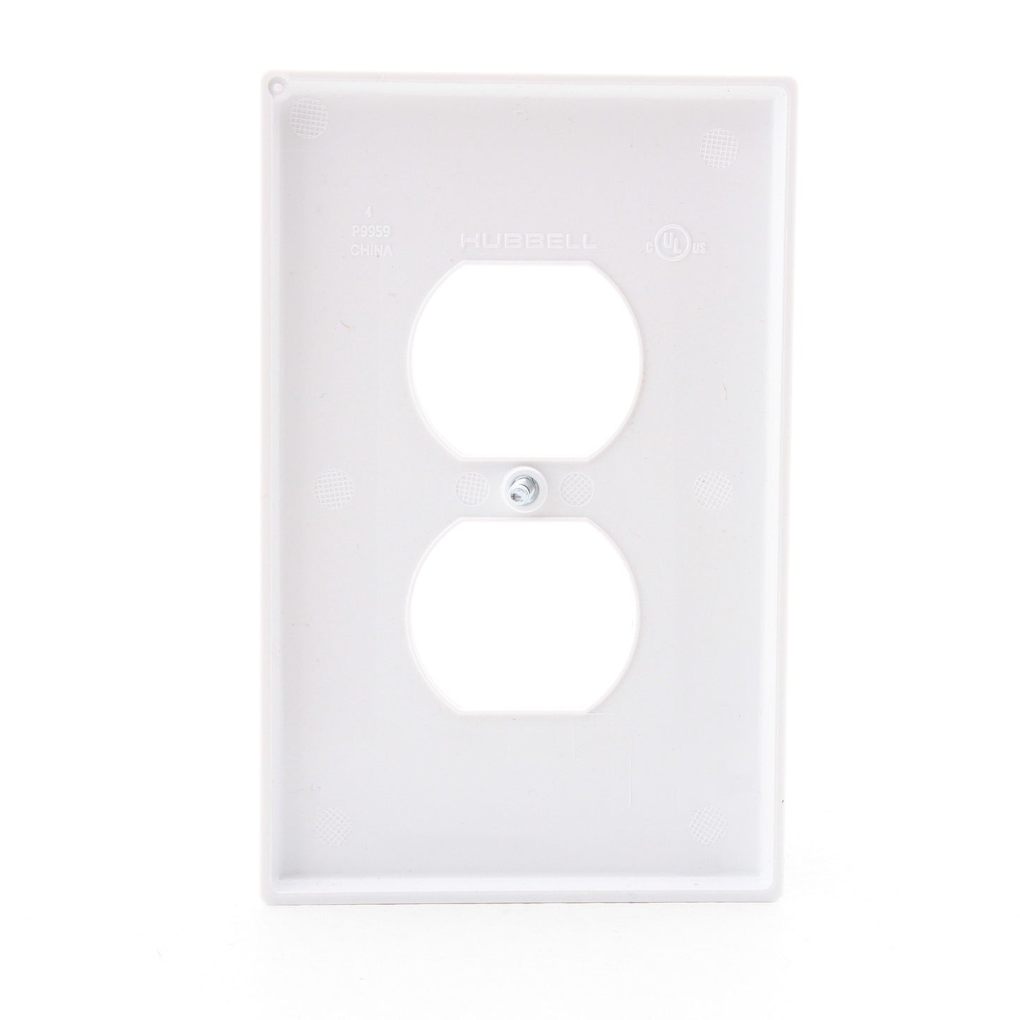 Hubbell PJ8W White Unbreakable Duplex Receptacle Wallplate Mid-Size Outlet Cover