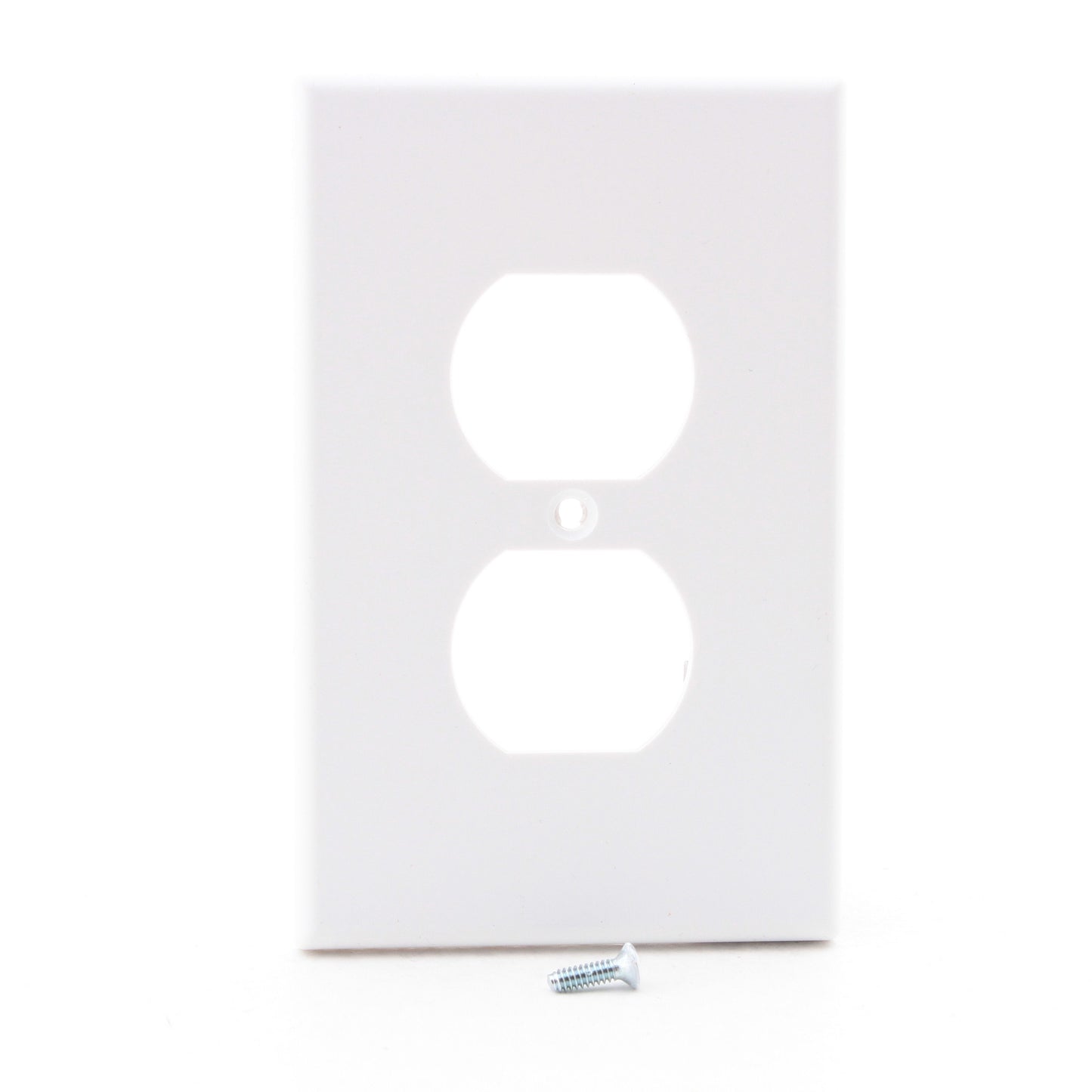 Hubbell PJ8W White Unbreakable Duplex Receptacle Wallplate Mid-Size Outlet Cover